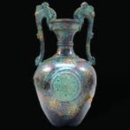 – Grand Dragon-Ear Vase - sculptuur Brons - Japan, Antiek en Kunst