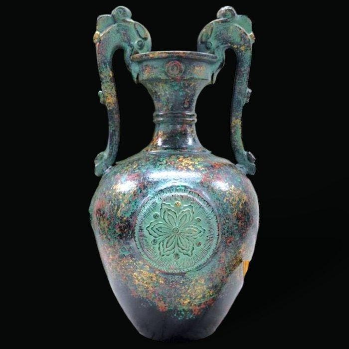 – Grand Dragon-Ear Vase - sculptuur Brons - Japan, Antiek en Kunst, Antiek | Overige Antiek