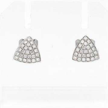 Oorbellen - 18 karaat Witgoud Diamant (Natuurlijk), Nieuw