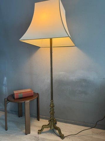 Staande lamp - Messing, Brons - Driepoot vloerlamp van 170