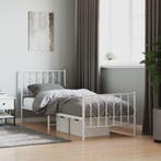 vidaXL Bedframe met hoofd- en voeteneinde metaal wit 80x200, Verzenden, Nieuw