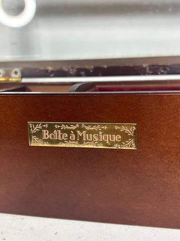 Boite à Musique - Horloge box met speeldoos, Antiquités & Art