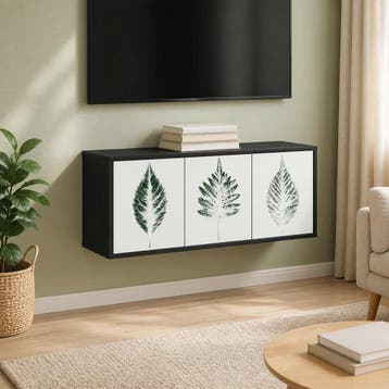 vidaXL Wand gemonteerd TV Kast HANAU 102 x 33 x 40 cm Zwart, Verzenden