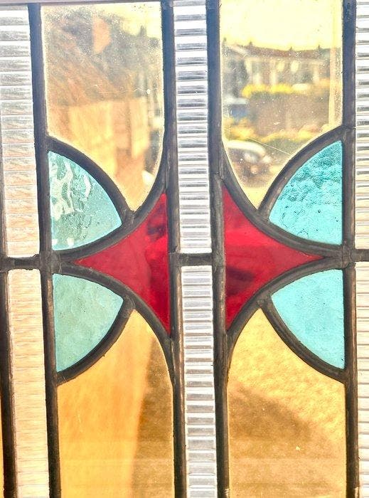 Art Deco Glas-in-loodraam - 1920-1930 - Art déco, Antiquités & Art, Art | Objets design