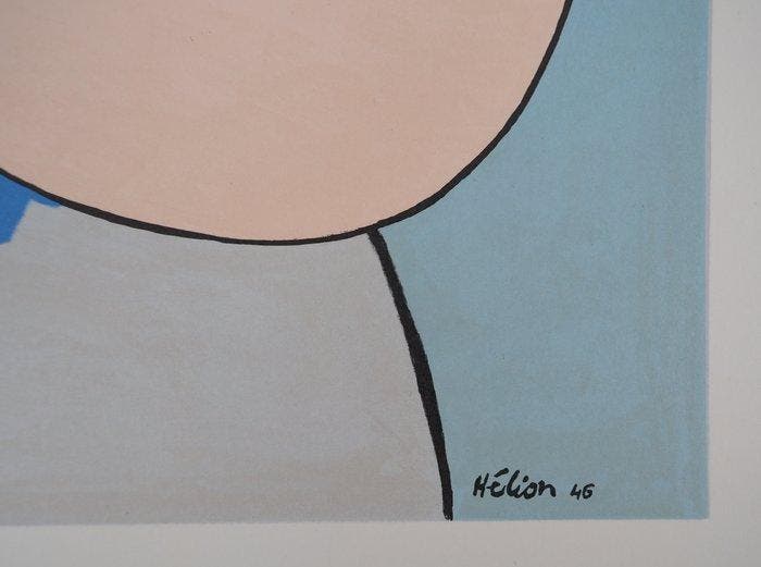 Jean HELION (1904-1987) - Couple sous un parapluie, Antiquités & Art, Antiquités | Autres Antiquités