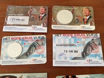 Pays-Bas. 5 Euro 2017 Eerste Dag Uitgifte (4 stuks) (Sans