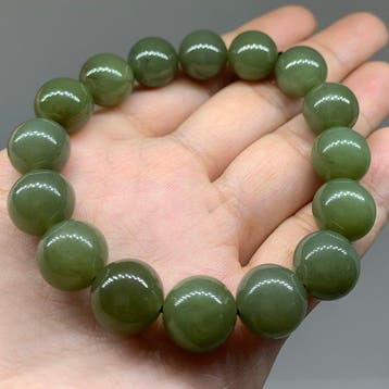 Gecertificeerde Hotan-nephriet Kralenarmband (12 mm)- 42 g