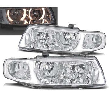 Phares Pour Seat Leon Toledo 99-04 Angel Eyes Chromé, Verzenden