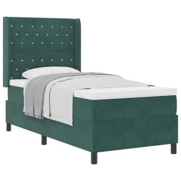 vidaXL Boxspring bed met matras Donkergroen 90 x 190 cm, Verzenden