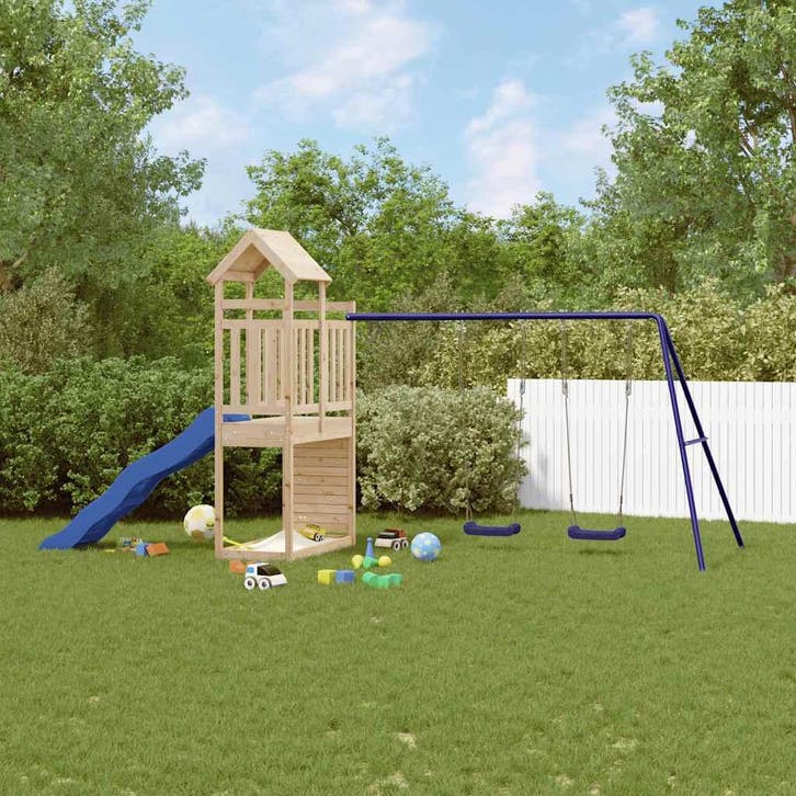 vidaXL Speelhuis massief grenenhout, Kinderen en Baby's, Speelgoed | Buiten | Speeltoestellen, Nieuw, Verzenden