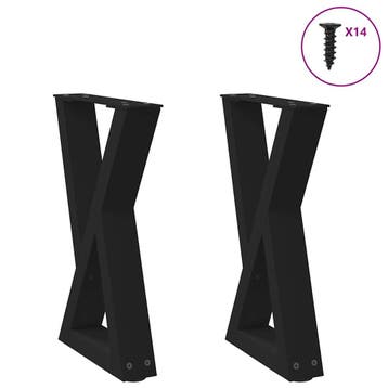 vidaXL Salontafelpoten 2 st 28x(42-43,3) cm staal zwart, Verzenden