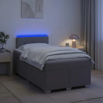 vidaXL Boxspringbed met matras en LED Taupe 120 x 190 cm, Verzenden, Nieuw