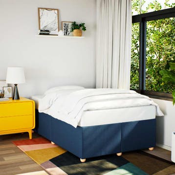 vidaXL Bedframe zonder matras 120x200 cm stof blauw, Verzenden