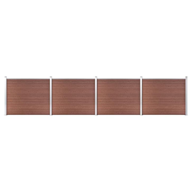 vidaXL Schuttingpanelenset 699x146 cm HKC bruin, Tuin en Terras, Tuinhekken en Hekwerk, Nieuw, Verzenden