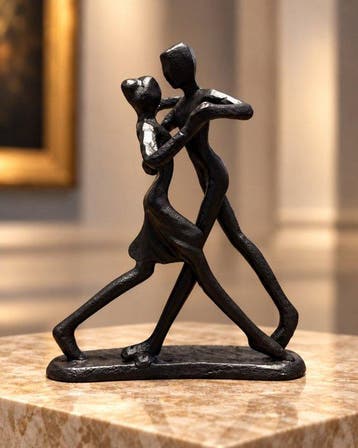 sculptuur, Handgemaakte gietijzeren sculptuur – Dansend paar