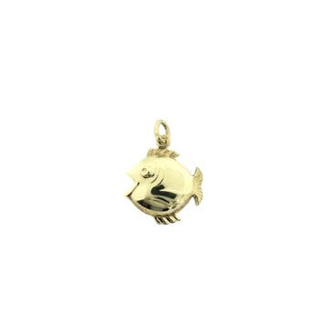 Gouden hanger van een vis. (Hanger of bedel), Ophalen of Verzenden, Gebruikt, Goud, Overige merken