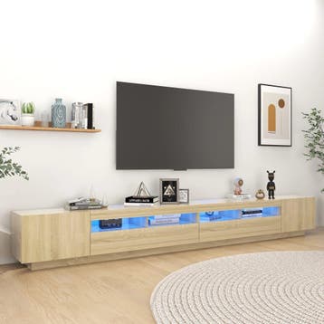 vidaXL Tv-meubel met LED-verlichting 300x35x40 cm sonoma, Verzenden, Nieuw