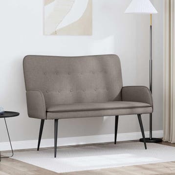 vidaXL 2-Zits Sofa Taupe 115 x 61 x 87 cm Stof, Huis en Inrichting, Verzenden, Nieuw