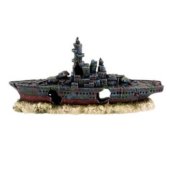 Gezonken marine boot / Aquarium decoratie As-903, Verzenden, Gevuld zeewateraquarium