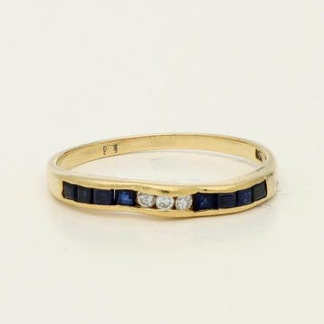 Bague - 18 carats Or jaune - Diamant - rubis, saphir,, Bijoux, Sacs & Beauté