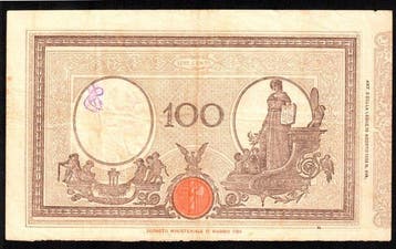 Italië. 100 Lire 12/04/1927 Matrice (Fascio) - Gigante BI, Timbres & Monnaies