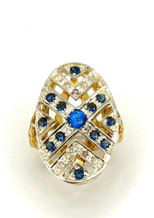 Sans prix de réserve - Bague - 9 carats Or jaune, Argent, Handtassen en Accessoires, Ringen