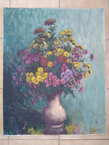 Edmond de Froyennes (1886-1977) - Bloemen, Antiquités & Art