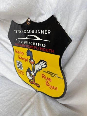 Emaille reclamebord - Emaille schildbord – 1970 Roadrunner