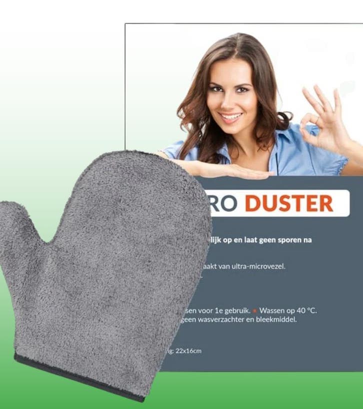MICRO DUSTER Microvezel Handschoen - Stofvrij Reinigen, Huis en Inrichting, Schoonmaakartikelen, Ophalen of Verzenden