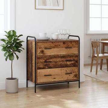 vidaXL Ladekast Oud hout 70 x 39,5 x 71 cm Bewerkt hout, Huis en Inrichting, Verzenden, Nieuw