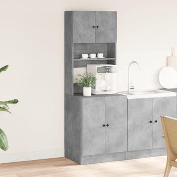 vidaXL Keukenkast 60x50x180 cm bewerkt hout betongrijs, Huis en Inrichting, Verzenden, Nieuw