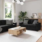 vidaXL bank / zetelstel 3 pcs Zwart 221 x 80 x 80 cm Fluweel, Huis en Inrichting, Verzenden, Nieuw