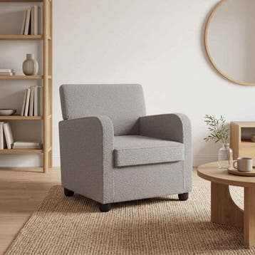 vidaXL Fauteuil Lichtgrijs Imitatie lamswol, Verzenden, Nieuw