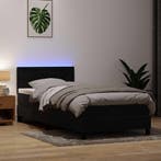 vidaXL Boxspring met matras en LED fluweel zwart 90x210 cm, Verzenden, Nieuw