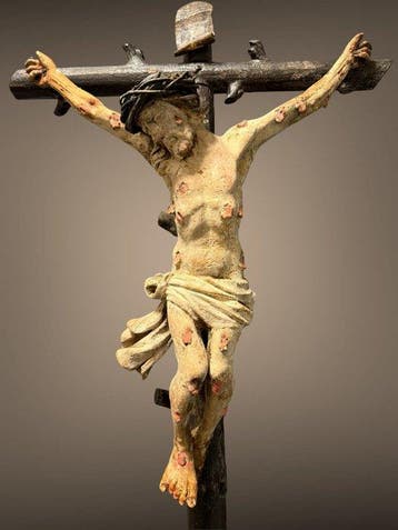 sculptuur, Pest Cchristus / crucifif / Alpen gebied / 18e