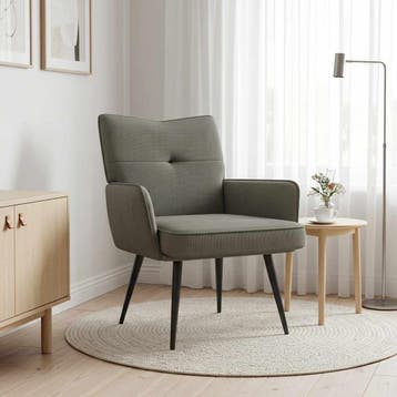 vidaXL Fauteuil Lichtgrijs Corduroy stof, Verzenden, Nieuw