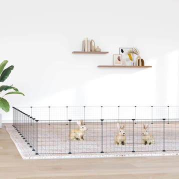 vidaXL Huisdierenkooi met deur 52 panelen 455x455x35 cm, Dieren en Toebehoren, Verzenden, Nieuw