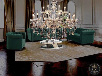 SLC Illumina - MG - Lustre - MT 18 Lumières - Cristal, Verre