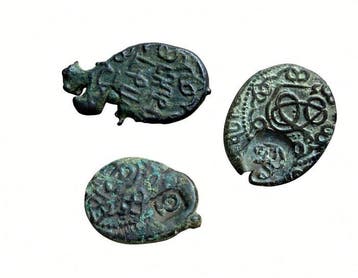 . Georgië Tamar and Demetre I. Lot of 5 Georgian coins from