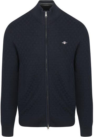 Gant Vest Texture Donkerblauw maat Maat 52/54 (L) Heren, Maat 52/54 (L), GANT, Nieuw, Verzenden