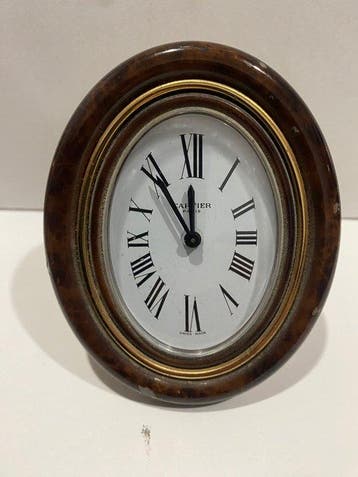 Horloge de bureau - Cartier Design français - Laiton doré -
