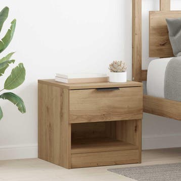 vidaXL Bedkast 2 st Artisan Eiken 40 x 39 x 40cm Bewerkt, Verzenden