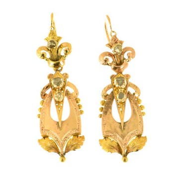 Boucles doreilles - 18 carats Or jaune Diamant (Naturelle), Bijoux, Sacs & Beauté, Boucles d'oreilles