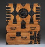 Kast met laden en scharnierende deuren - Hout, Metaal,