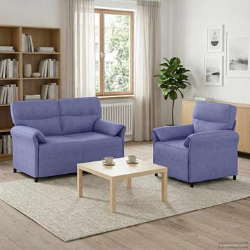 vidaXL bank / zetelstel 2 st Jeans Blauw Stof, Verzenden