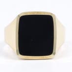 Bague - 14 carats Or jaune Onyx - Zegelring, Nieuw