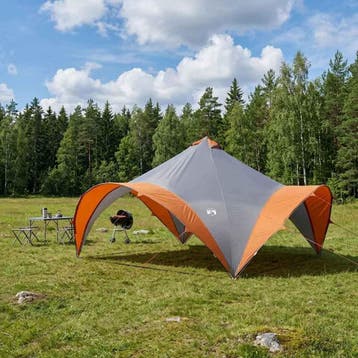 vidaXL Partytent Grijs en Oranje 500 x 500 x 350 cm, Verzenden, Nieuw