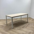 VEPA kantinetafel, (bxd) 160x80 cm, midden-eiken - wit, Gebruikt, Bureau