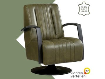 Leren draaifauteuil Galaxy - Granada Moss (olijf/groen) -, Ophalen of Verzenden