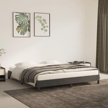 vidaXL Bedframe zonder matras 160x200 cm fluweel donkergrijs, Huis en Inrichting, Slaapkamer | Bedden, Verzenden, Nieuw